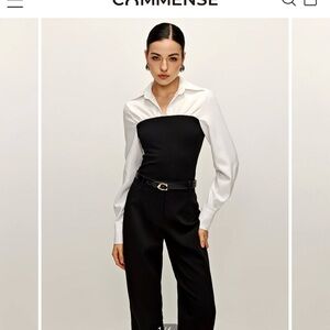 Commense Monochrome Long Sleeve Blouse